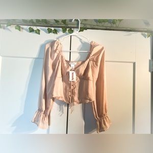Cropped Silk Blouse